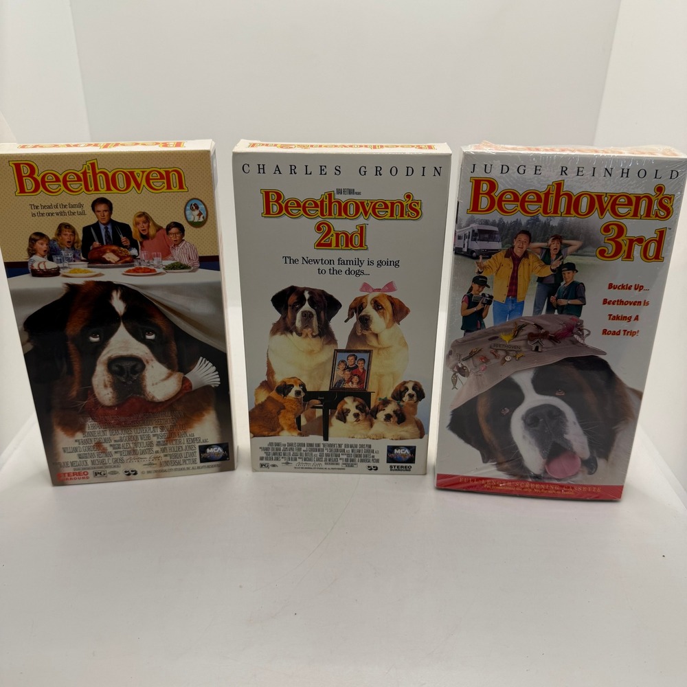 Beethoven 1, 2, 3 VHS Movie Lot St. Bernard Family Comedy MCA Universal